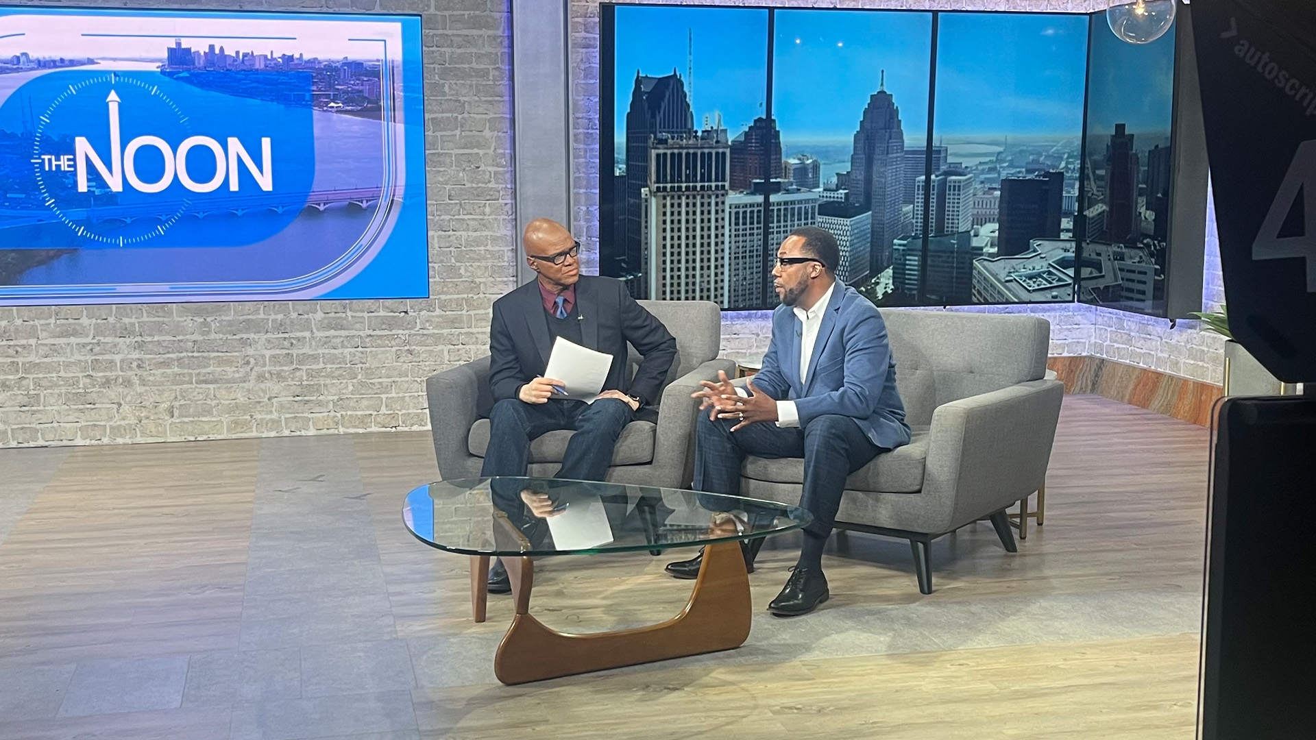 Dr. Cleamon Moorer, Jr. in a television studio interview